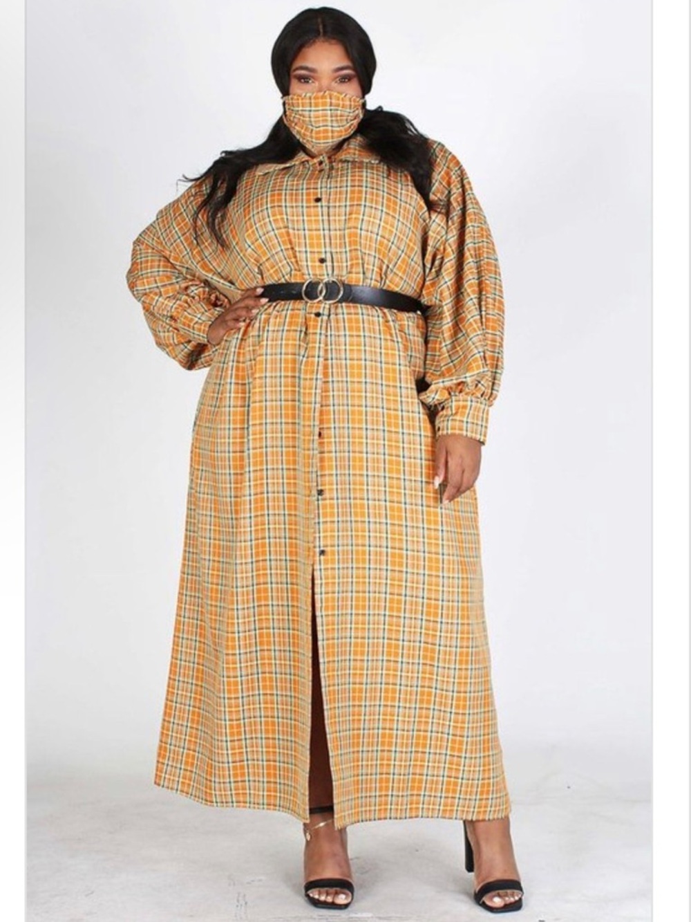 💥LONG SLEEVE OVERSIZED BUTTON DOWN SHIRT DRESS COAT WITH MATCHING SHORTS SET💥 - Picture 4 of 7